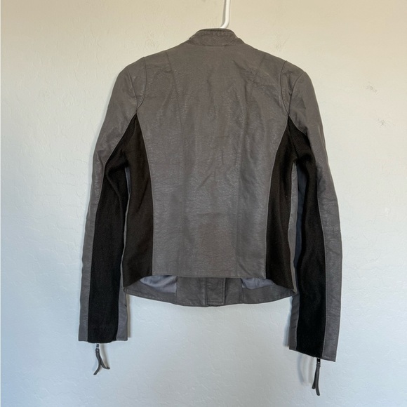 FREE PEOPLE Faux Leather Jacket In Steel Grey size 8 - Picture 9 of 13